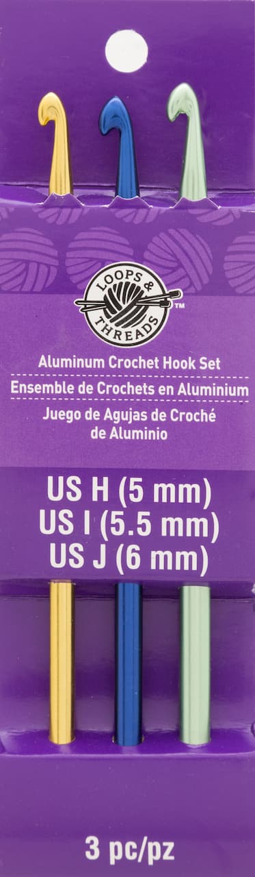 Aluminum Crochet Hook Set by Loops &#x26; Threads&#xAE;, H-J